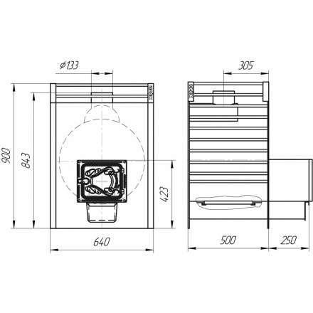 Печь для бани Добросталь Жара-люкс 30 чугунная дверка в Минске