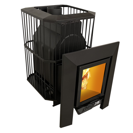 Банная печь Пегас 16 со стеклом сетка фото в Минске