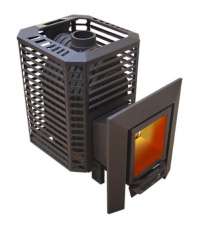 Банная печь Пегас 16 стекло нерж сетка премиум в Минске