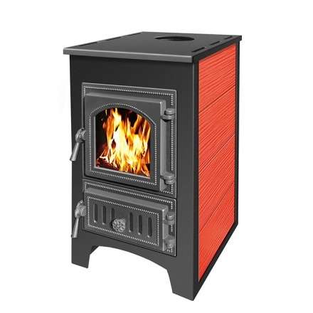 Печь-камин Везувий ПК-01 (270) красная 9 кВт Амазонка бай фото в Минске