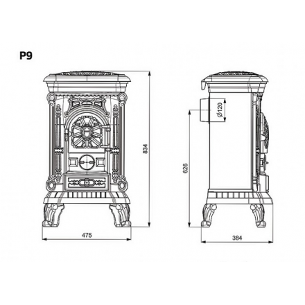 Печь-камин Kawmet P9 (8 кВт) EKO в Минске