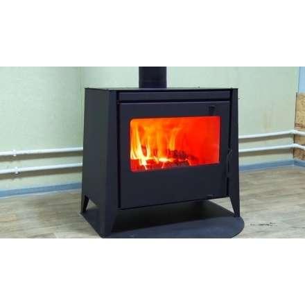 Печь-камин стальная со стеклом Бавария 12 фото в интерьере в Минске