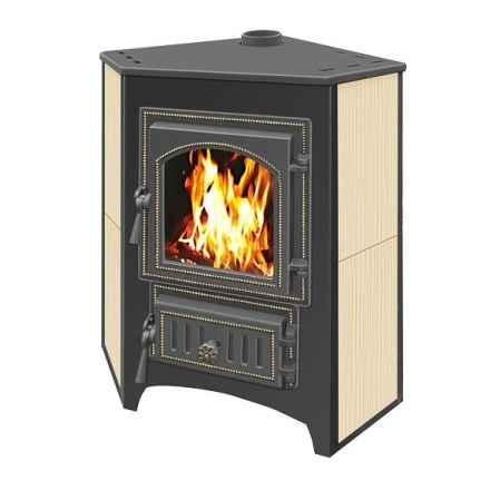 Печь-камин Везувий ПК-01 (220) угловой бежевый 9 кВт Амазонка бай фото в Минске