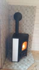 Купить Печь-камин Везувий ПК-01 (220) угловой бежевый 9 кВт в Минске фото в Минске