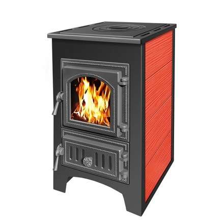 Печь-камин Везувий ПК-01 (270) с плитой  красная 9 кВт купить в Минске