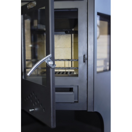 Стальной недорогой камин Сибирь 15 с дровницей фото в Минске