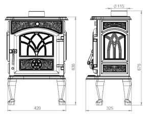 Недорогой камин Сибирь 7 чугунная фото в Минске