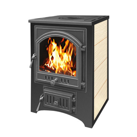 Печь-камин Везувий ПК-01 (205) c плитой бежевая 12 кВт Амазонка бай фото в Минске