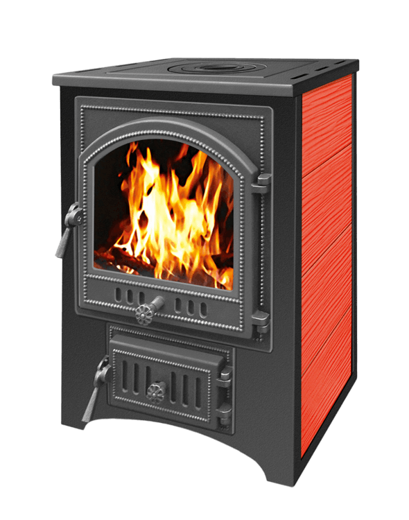Печь-камин Везувий ПК-01 (205) c плитой красная 12 кВт купить в Минске