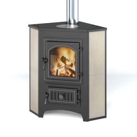 Печь-камин Везувий ПК-01 (220) с конфоркой угловой бежевый 9 кВт купить в Минске