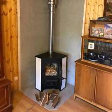 Купить Печь-камин Везувий ПК-01 (220) с конфоркой угловой бежевый 9 кВт в Минске в Минске