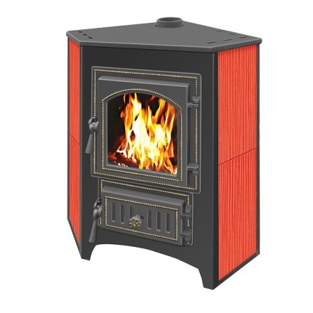 Печь-камин Везувий ПК-01 (220) угловой красный 9 кВт Амазонка бай фото в Минске