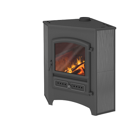 Камин ЭТНА (БКД) угловой Антрацит ф115 мм купить в Минске