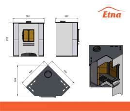 Печь-камин со стеклом ЭТНА (ДТ-4С) угловой Амазонка бай фото в Минске