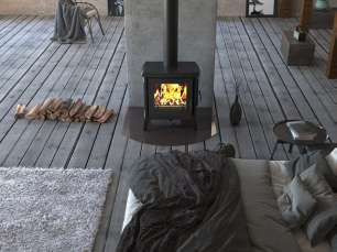 Купить чугунный Печь-камин EVEREST S13 в Минске фото в интерьере в Минске