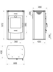 Недорогой печь-камин Теплодар Танго фото габариты в Минске