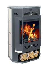 Стальной камин с дровницей Теплодар Румба фото в Минске