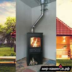 Печь-камин ЭТНА (БКД) с плитой и ТО Бежевый высокий в Минске
