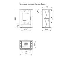 Стальной камин со стеклом Теплодар Твист фото габариты в Минске