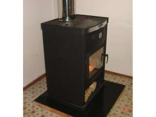 Стальная печь-камин с дровницей Теплодар ОВ-140 (прямой) фото в Минске