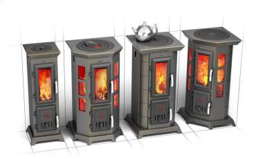 Угловая недорогая печь Термофор Статика Квинта, чёрная бронза фото в Минске