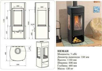 Купить недорогой камин со стеклом Мета-Бел Неман в Минске фото в Минске