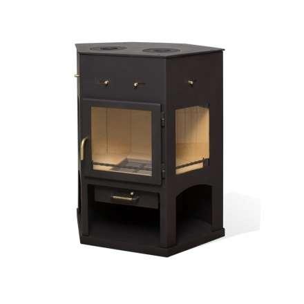 Печь-камин Мета-Бел АОТ 11.0 (в модификации Енисей с плитой") фото в Минске