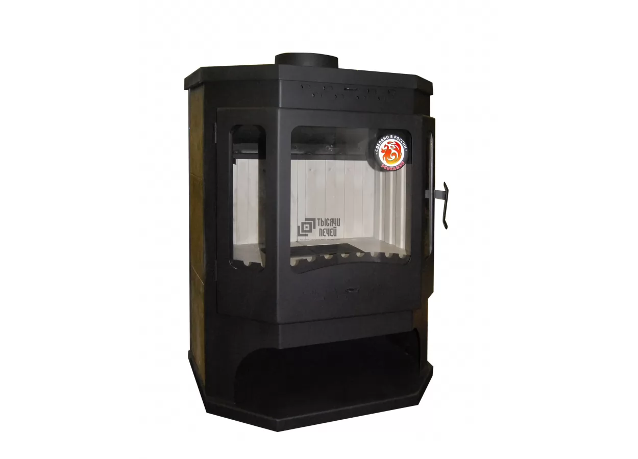 Печь-камин БАВАРИЯ ПРИЗМАТИК с плитой (Экокамин) фото в Минске