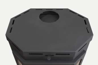 Стальная печь-камин Бавария призматик пристенно-угловой фото в Минске