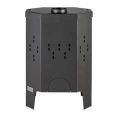 Печь-камин Бавария призматик пристенно-угловой фото сзади в Минске