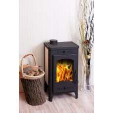 Недорогой стальной камин со стеклом Бавария фото в Минске