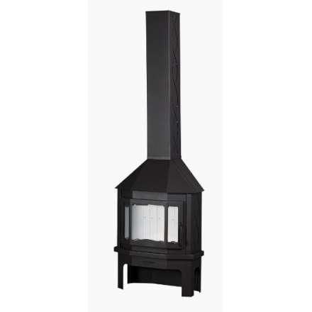 Камин Мюнхен пристенно-угловой чёрный Амазонка бай фото в Минске