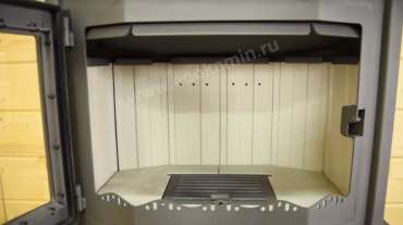 Стальной камин с шамотом Бавария Мюнхен графит фото в Минске