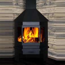 Недорогой камин Мюнхен угловой графит фото в Минске