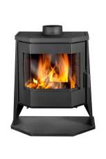 Стальной камин с шамотом Бавария панорама призма с плитой фото в Минске