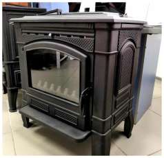 Печь-камин чугунный FireWay Gunter в интерьере чёрный Амазонка бай фото в Минске