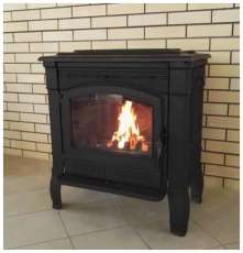 Печь-камин чугунный FireWay Gunter в интерьере чёрный Амазонка бай фото в Минске