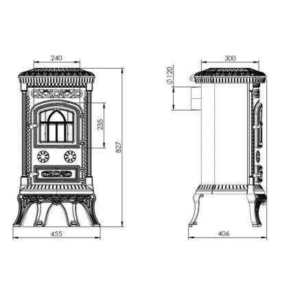 Купить Печь-камин NORDflam Plato patine чугун в Минске Амазонка бай фото в Минске