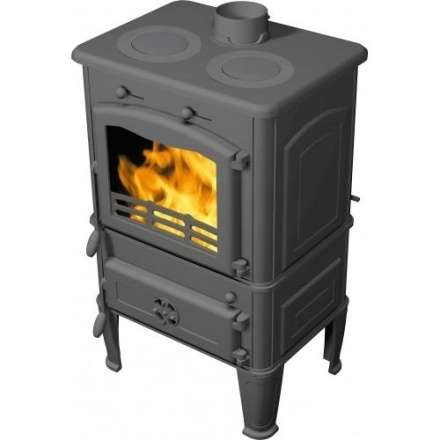 Печь-камин FireWay Dacha с варочной поверхностью патина бронза Амазонка бай фото в Минске