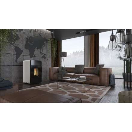 Пеллетный печь-камин DEFRO HOME OMNIPELL в интерьере Амазонка бай фото в Минске