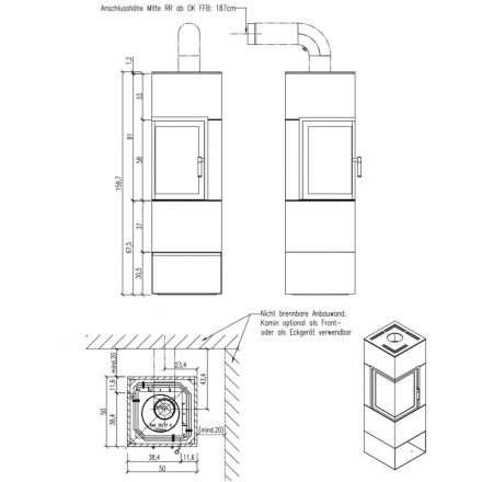 Печь-камин HARK Fifty 3.0 ECOplus угловой белый в интерьере Амазонка бай фото в Минске