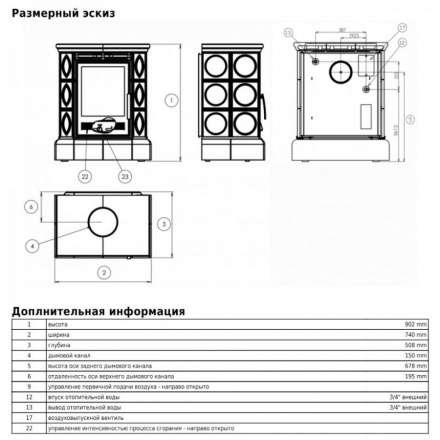 Кафельная печь ABX Helvetia KP, с кафельным цоколем, с теплообменником в Минске