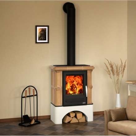 Кафельная печь ABX Bavaria К с теплообменником и ровным цоколем в Минске