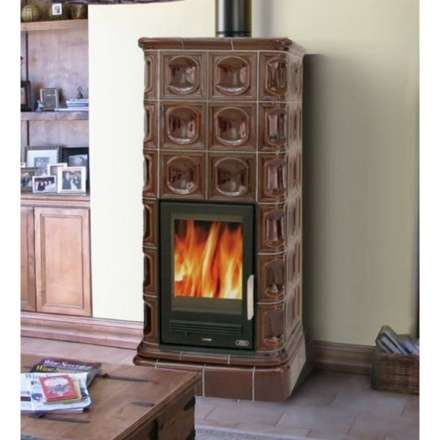 Кафельная печь ABX Kaledonie K со стальной топкой, в кафельной облицовке в Минске