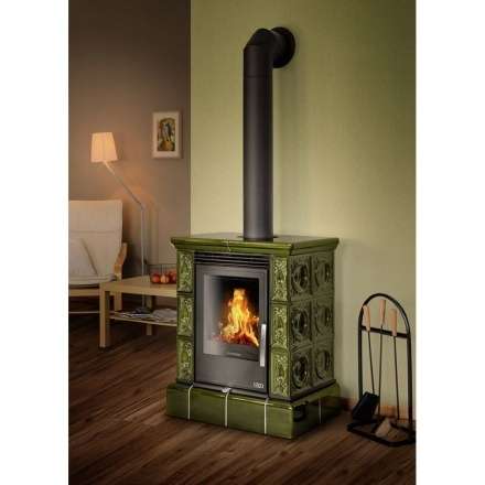 Кафельная печь ABX Helvetia LP с чугунной топкой, с прямым цоколем в Минске