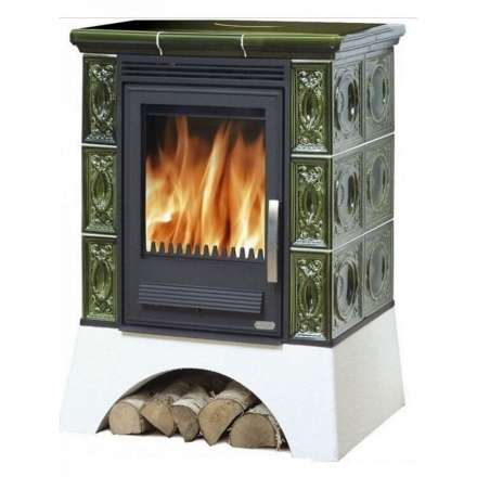 Кафельная печь ABX Helvetia LP с чугунной топкой, с прямым цоколем в Минске