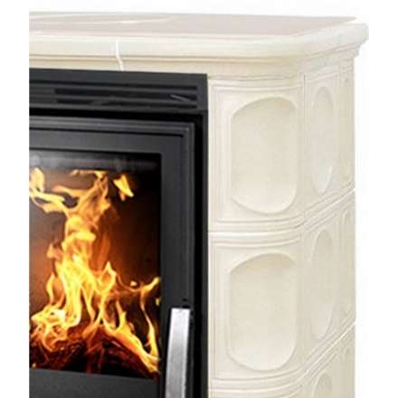 Кафельная печь ABX Marina LP с чугунной топкой, с кафельным цоколем в Минске