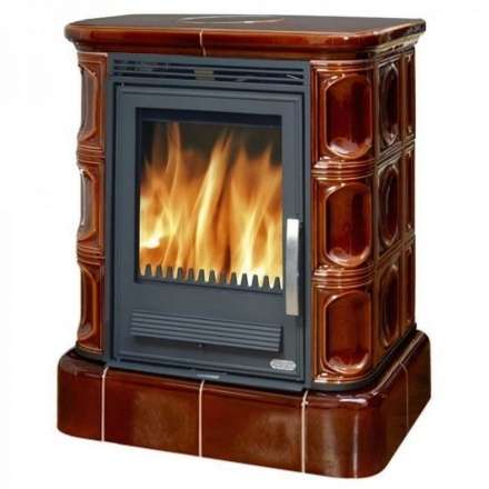 Кафельная печь ABX Marina LP с чугунной топкой, с кафельным цоколем Амазонка бай фото в Минске