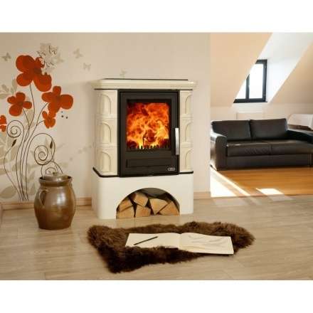 Кафельная печь ABX Iberia L, с чугунной топкой, с прямым цоколем в Минске