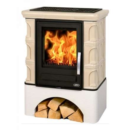 Кафельная печь ABX Iberia L, с чугунной топкой, с прямым цоколем в Минске